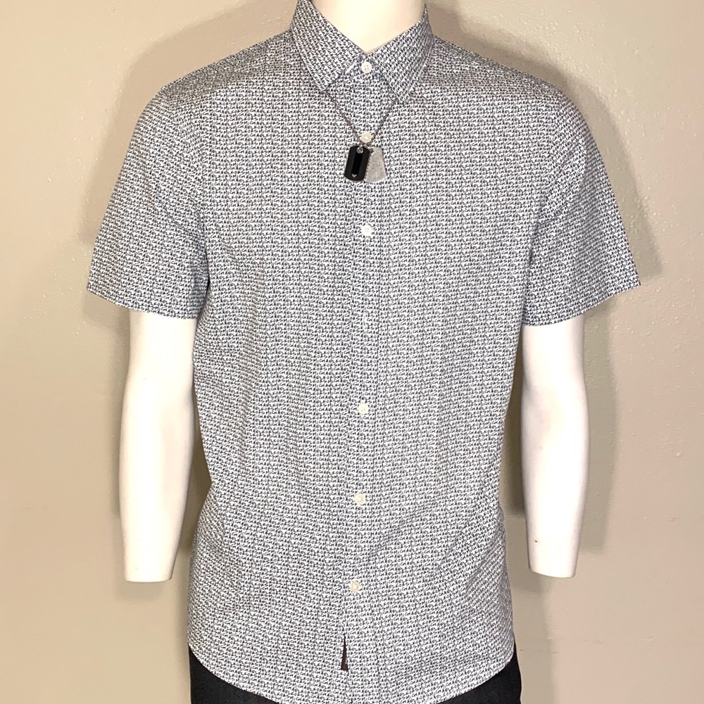 Michael Kors Mens Signature Print Button down